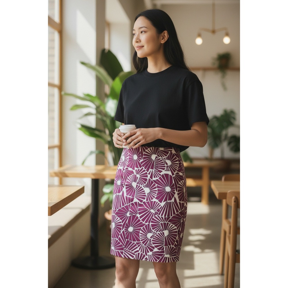 The Limited Pencil Skirt Geometric‎ Print Knee Length Office Classic Size 0